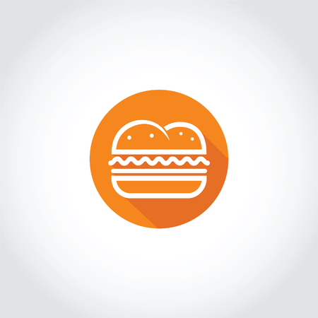Burger Flat Logo Icon. Vector Illustrator Eps. 10のイラスト素材