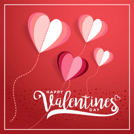 Happy Valentines Day typography poster with handwritten calligraphy text, isolated on white background. Vector Illustration Eps.10のイラスト素材