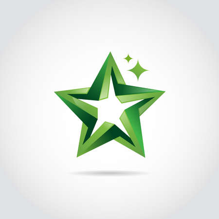Green star icon. Vector Illustrationのイラスト素材