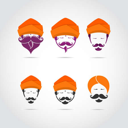 Guru icon or mascot Shape variant and color. Vector illustratorのイラスト素材