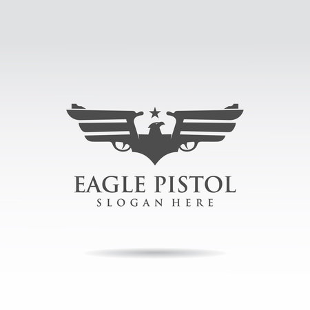 Eagle template logo design. creative concept pistol shape. Vector illustrator ep.10のイラスト素材
