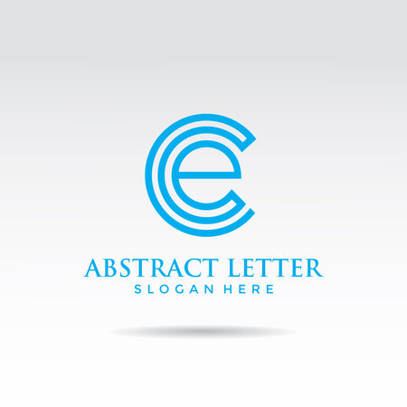 Blue Abstract Letter CE template logo design. Vector illustrator ep.10のイラスト素材