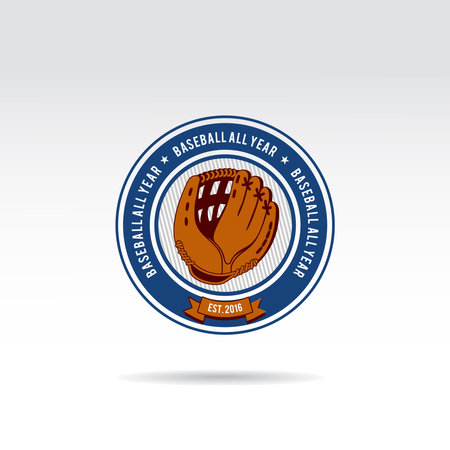 Baseball Logo template design. complex logo Hand baseball gloveのイラスト素材