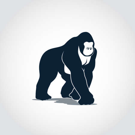 Gorilla clipart is running. Vector Illustratorのイラスト素材