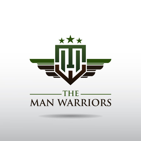 The man Warior logo template. military, army and soldier. Vector IllustratorThe man Warrior logo template. military, army, and soldier. Vector Illustratorのイラスト素材