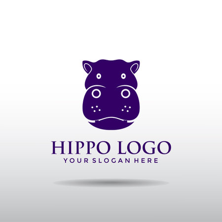 Rhino flat minimalist template logo design. Vector Illustratorのイラスト素材