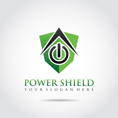 Power Shield Logo Template. Vector Illustratorのイラスト素材