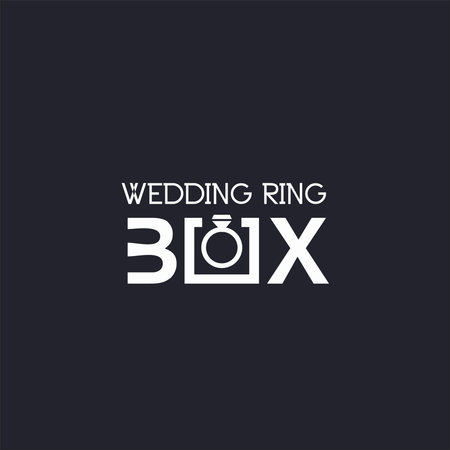 Wedding Ring Box. Typography Logo. Vector Illustratorのイラスト素材
