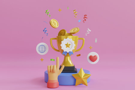 3D Trophyの写真素材