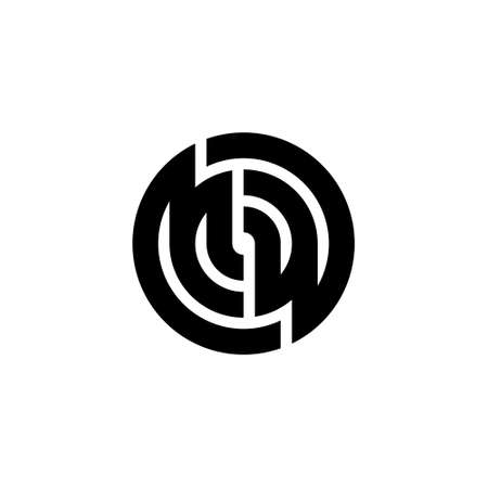 Letters MW or WM in Circle Shape, Initial Based Logo Design.のイラスト素材