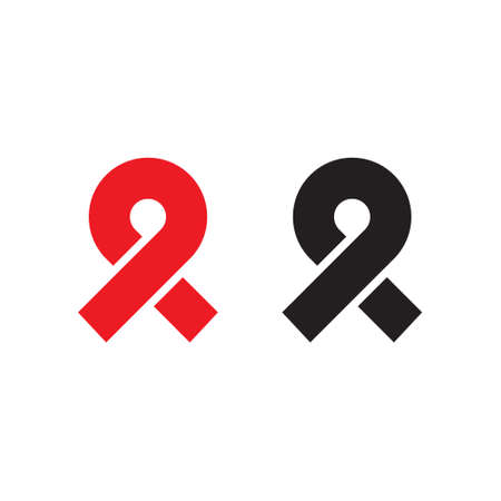 Awareness Ribbon Icon, Red and Black Symbol.のイラスト素材