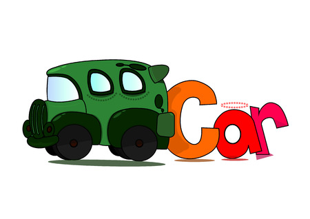 The car cartoon word for educationのイラスト素材
