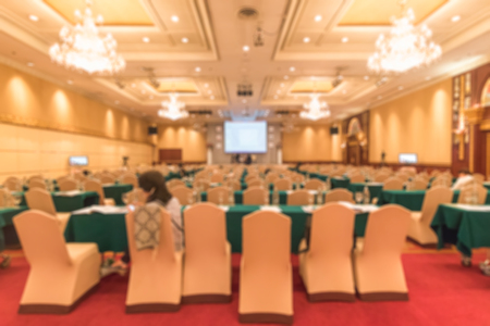 Blur of audience at the seminar meeting room.の写真素材