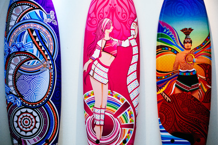 Colorful surfboardsの写真素材