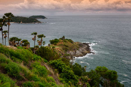 The scenery of the Laem Phromthep Cape in sunset time at Phuket province, Thailand.の写真素材