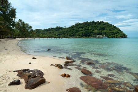 The scenery of the clear seawater and beach of Koh Kood island at Trat province, Thailand.の写真素材