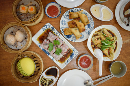 A set menu of Dim Sum popular breakfast in Phuket.