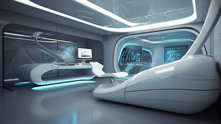 Interior of modern medical office with equipment. 3D Renderingの素材