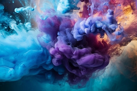 Colorful cloud of ink in water. Abstract background for design.の素材