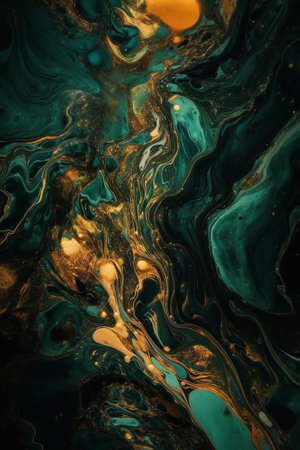 Marble abstract acrylic background. Marbling artwork texture. Agate ripple pattern. gold powder.の素材
