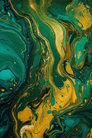 Marble abstract acrylic background. Marbling artwork texture. Agate ripple pattern. gold powderの素材