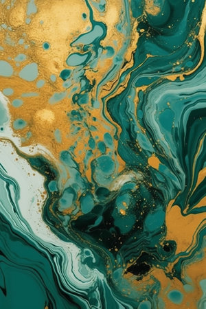 Marble abstract acrylic background. Marbling artwork texture. Agate ripple pattern. gold powder.の素材