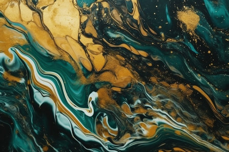 Marble abstract acrylic background. Marbling artwork texture. Agate ripple pattern. gold powder.の素材