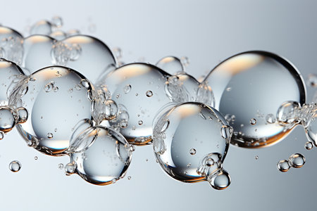 Bubbles in water on a white background. 3d renderingの素材