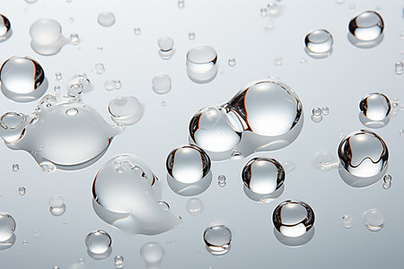 Water drops background. Close-up. 3d rendering, 3d illustration.の素材