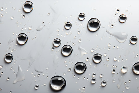 Water drops on a glass surface, close-up. abstract backgroundの素材