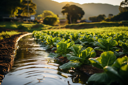 Lettuce field in the morning at Chiangmai, Thailand Sustainable farmingの素材