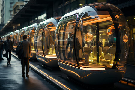 London tram at night.の素材