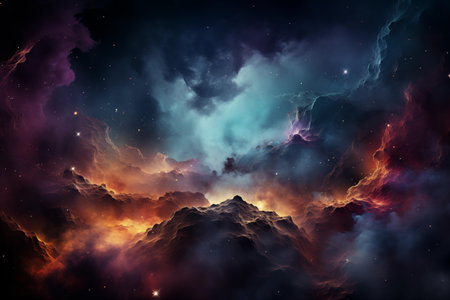 Cosmic space and stars, science fiction wallpaper. Beauty of deep space.の素材