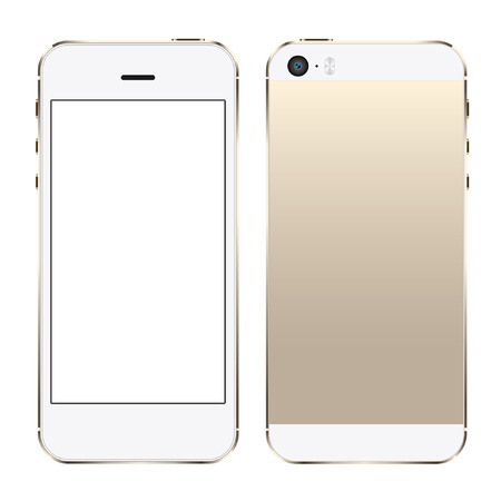 Smart mobile Phone with gold champagne color Isolatedのイラスト素材