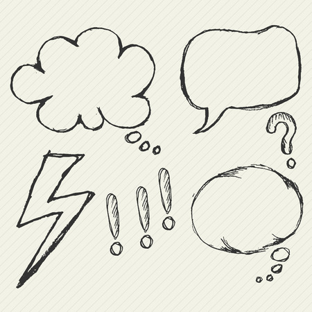 Hand draw speech bubble element vectorのイラスト素材