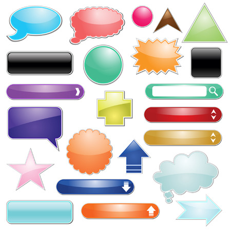 Set of glossy icon button for web vectorのイラスト素材