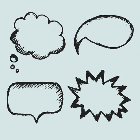 Hand drawn speech bubble vectorのイラスト素材