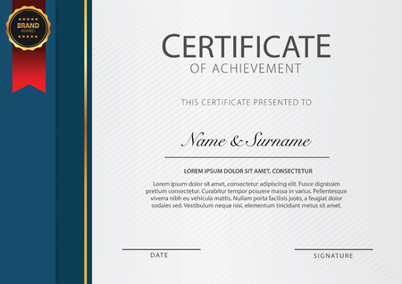 Certificate template with ribbon vectorのイラスト素材