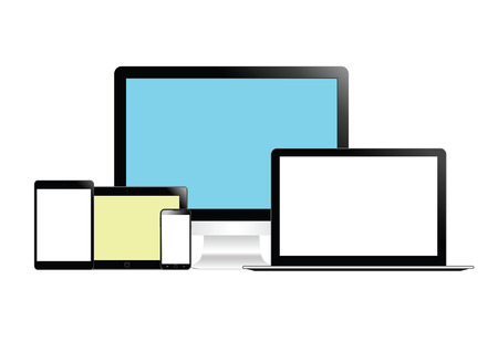 Gadget computer, tablet, smartphone, laptop setのイラスト素材