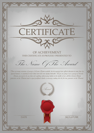 certificate template with border combination vectorのイラスト素材