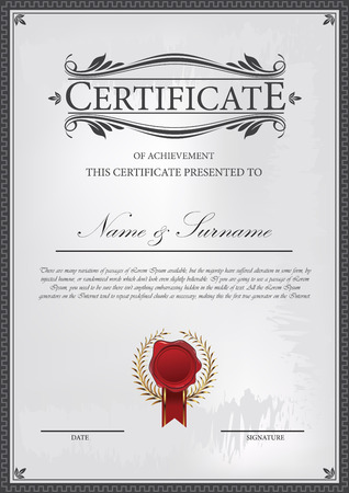 Certificate template with grunge backgroundのイラスト素材