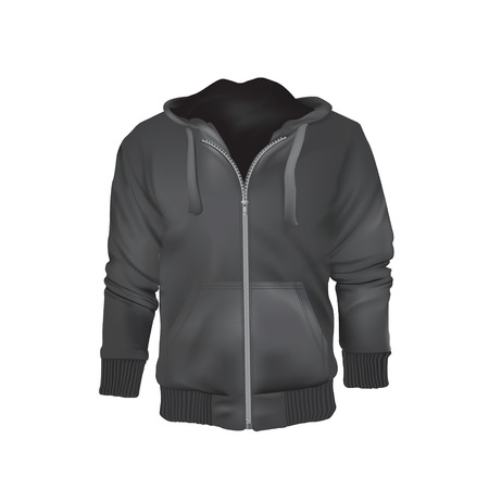 Jacket hoodie with zipper template vectorのイラスト素材