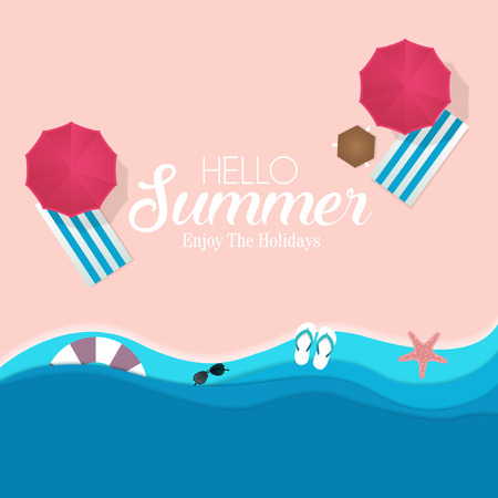 Paper template background for summer holidayのイラスト素材