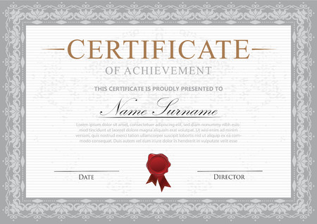 certificate with decorationのイラスト素材