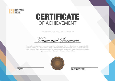 Certificate with abstract element whiteのイラスト素材