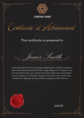 certificate with simple border blackのイラスト素材