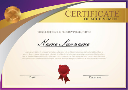 Certificate template with gold elementのイラスト素材