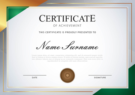 certificate with gold and gradient backgroundのイラスト素材
