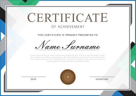 certificate white grey combinationのイラスト素材