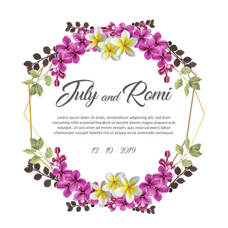 Floral wedding invitation templateのイラスト素材